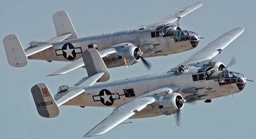 North American B-25J Mitchells, N9856C and N3675G